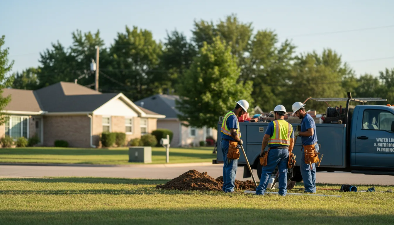 Residential water line and bathroom plumbing service in Granite, OK